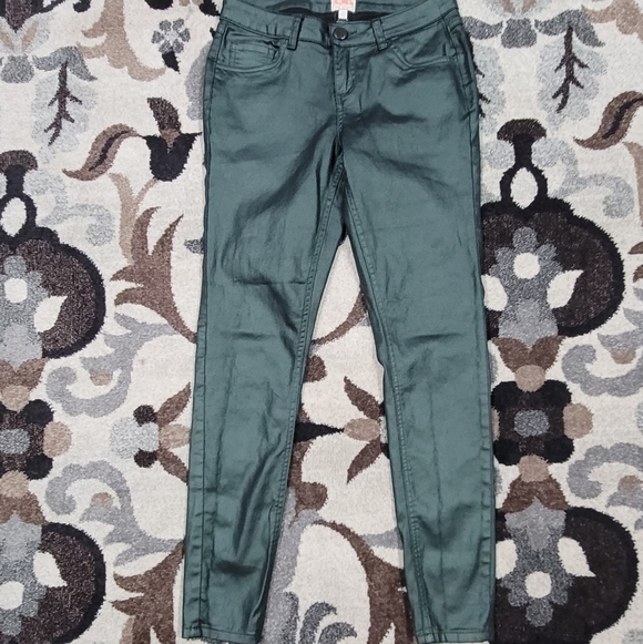 GB Skinny Jeans Coated Green Slimming Women's Sz M - Picture 8 of 14